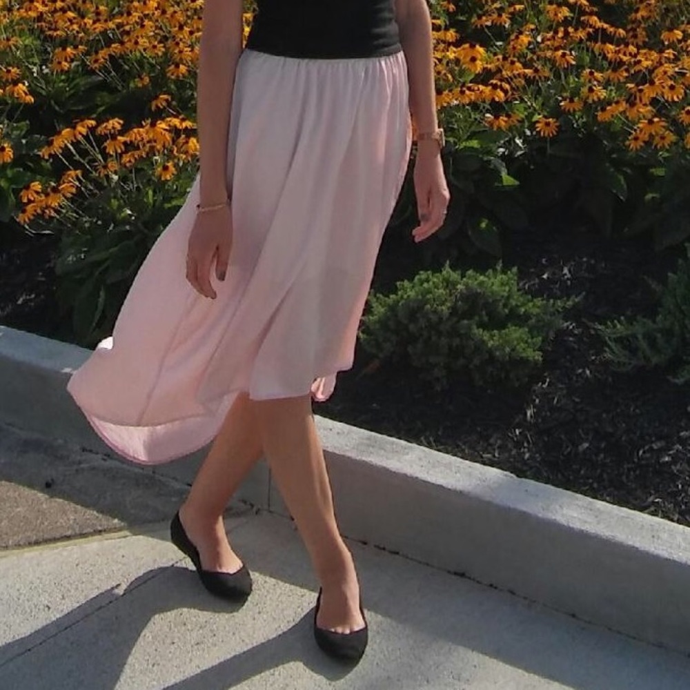Blush Pink High-Low Skirt